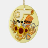 Sonnenblumen Beautician Keramik Ornament (Rechts)