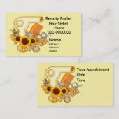 Sonnenblumen Beautician Terminkarte (Vorne/Hinten)