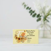Sonnenblumen Beautician Terminkarte (Stehend Vorderseite)
