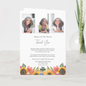 Sonnenblumen Beerdigungsauftrag 4 Foto Karte (Rückseite)