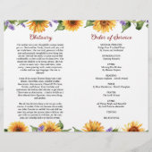 Sonnenblumen-Beerdigungsprogramm | Dienstordnung (Rückseite)