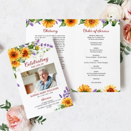 Sonnenblumen-Beerdigungsprogramm | Dienstordnung