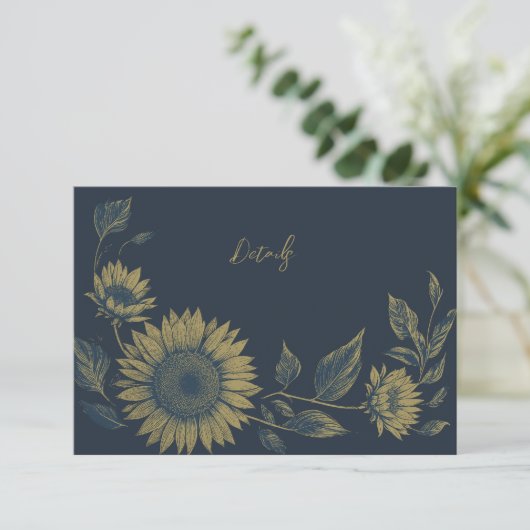 Sonnenblumen Begleitkarte (Stehend Vorderseite)