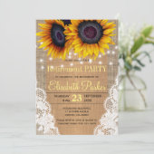 Sonnenblumen begraben sich und führen Herbstruhest Einladung (Stehend Vorderseite)