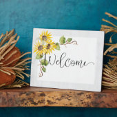 Sonnenblumen Begrüßung Easel Hochzeit oder Dusche Fotoplatte (Seite)