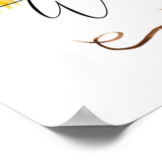 Sonnenblumen Begrüßungszeichen - Hochzeit oder Dus Poster (Ecke)