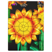 Sonnenblumen bei Sonnenflare  Klemmbrett (Rückseite)