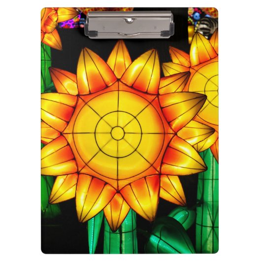 Sonnenblumen bei Sonnenflare  Klemmbrett (Vorderseite)