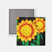 Sonnenblumen bei Sonnenflare Magnet (Vorderseite/Rückseite)