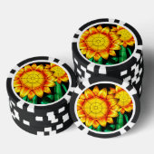 Sonnenblumen bei Sonnenflare Pokerchips (Stapel)