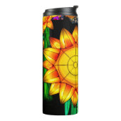 Sonnenblumen bei Sonnenflare Thermosbecher (Nach links gedreht)