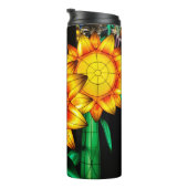 Sonnenblumen bei Sonnenflare Thermosbecher (Nach rechts gedreht)
