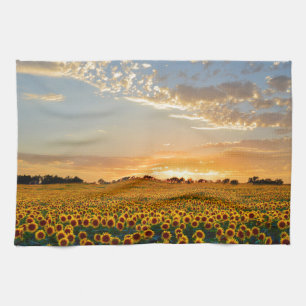 Sonnenblumen bei Sonnenuntergang Handtuch