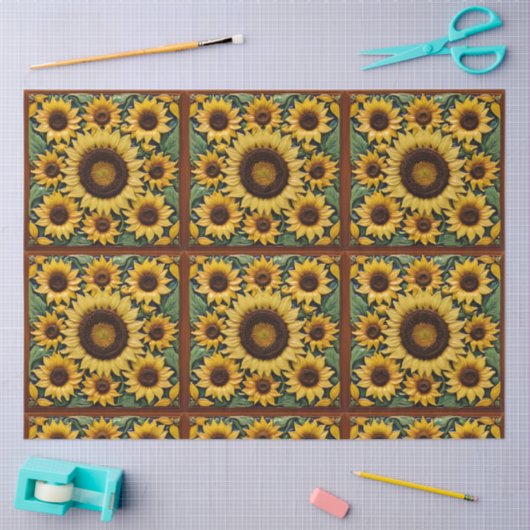 Sonnenblumen Beliebte schöne Sammlung Seidenpapier (Basteln)
