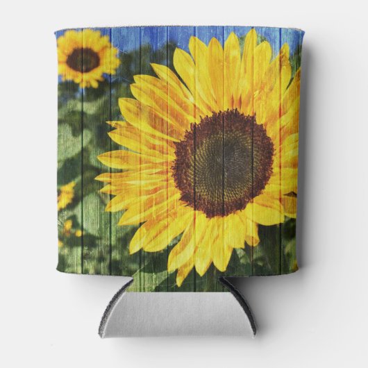Sonnenblumen bemalt Zaun Dosenkühler (Vorderseite)