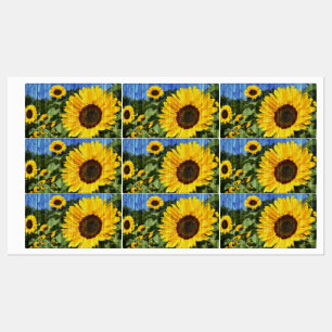 Sonnenblumen bemalt Zaun Etiketten