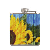 Sonnenblumen bemalt Zaun Flachmann (Rückseite)