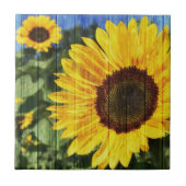 Sonnenblumen bemalt Zaun Fliese (Vorderseite)