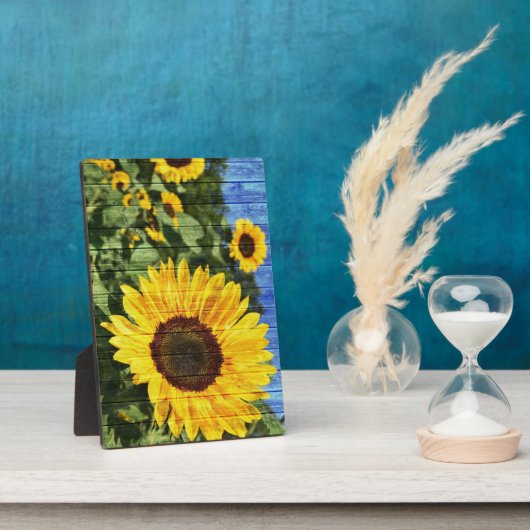 Sonnenblumen bemalt Zaun Fotoplatte (Seite)