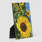 Sonnenblumen bemalt Zaun Fotoplatte (Seite)