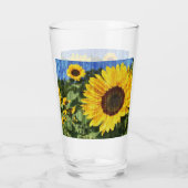 Sonnenblumen bemalt Zaun Glas (Rückseite)