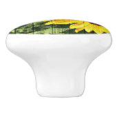 Sonnenblumen bemalt Zaun Keramikknauf (Seitenansicht)