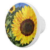 Sonnenblumen bemalt Zaun Keramikknauf (Rechts)