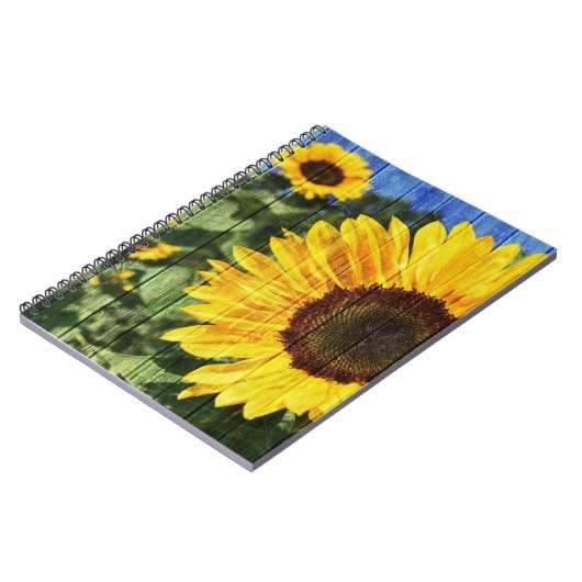 Sonnenblumen bemalt Zaun Notizblock (Linke Seite)