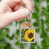 Sonnenblumen bemalt Zaun Schlüsselanhänger (Hand)