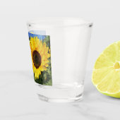 Sonnenblumen bemalt Zaun Schnapsglas (Rechts)