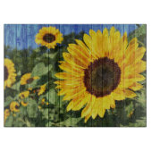 Sonnenblumen bemalt Zaun Schneidebrett (Vorderseite)