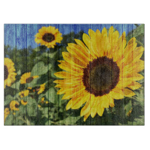Sonnenblumen bemalt Zaun Schneidebrett