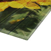 Sonnenblumen bemalt Zaun Schneidebrett (Ecke)