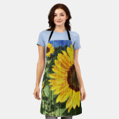 Sonnenblumen bemalt Zaun Schürze (Getragen)