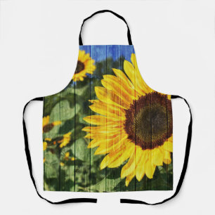 Sonnenblumen bemalt Zaun Schürze