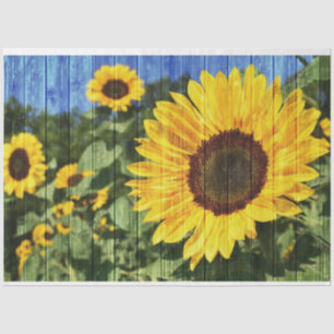 Sonnenblumen bemalt Zaun Seidenpapier