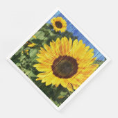 Sonnenblumen bemalt Zaun Serviette (Ecke)