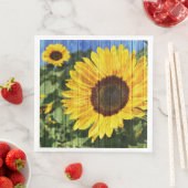 Sonnenblumen bemalt Zaun Serviette (Beispiel)