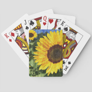 Sonnenblumen bemalt Zaun Spielkarten
