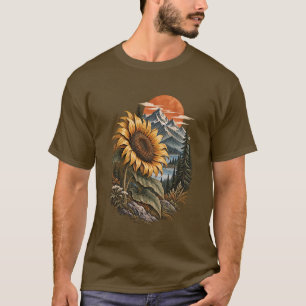 Sonnenblumen-Berg-Wilderness-Sonnenuntergang T-Shirt