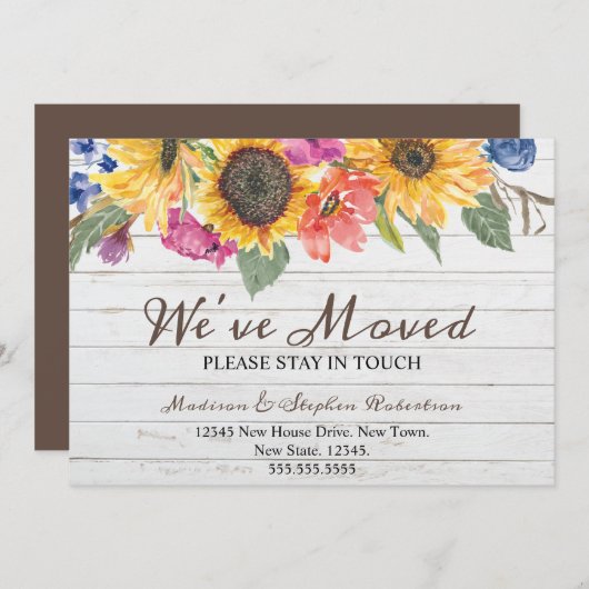 Sonnenblumen-Bewegung | Änderung der Anschrift Ankündigung (Vorne/Hinten)