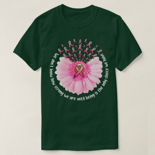 Sonnenblumen-Bewusstsein rosa Band im Oktober T-Shirt (Design vorne)