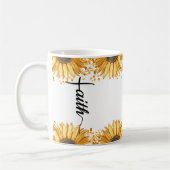 Sonnenblumen-Bibel-Notrufnummern, Bibelverse Kaffeetasse (Links)