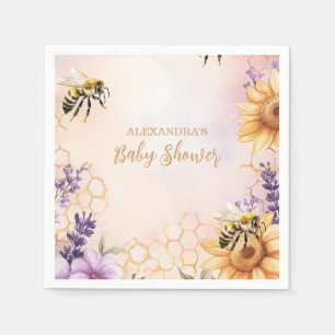 Sonnenblumen-Biene-Baby-Shower-Mommy-To-Bee-Baby-S Serviette