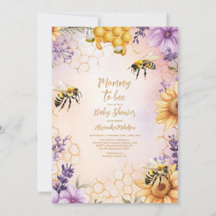Sonnenblumen-Bienen-Baby-Shower-Mommy-To-Bee-Baby- Einladung