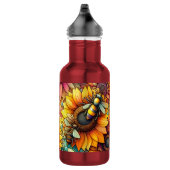 Sonnenblumen-Bienen blühen, Boho-Garten Edelstahlflasche (Rechts)