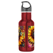 Sonnenblumen-Bienen blühen, Boho-Garten Edelstahlflasche (Rückseite)