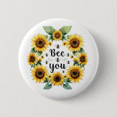 Sonnenblumen Bienen sind Sie Niedlich trendige Ins Button (Vorderseite)
