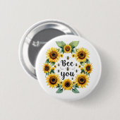 Sonnenblumen Bienen sind Sie Niedlich trendige Ins Button (Vorne & Hinten)