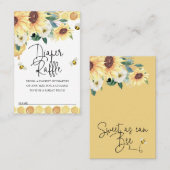 Sonnenblumen Bienendusche Windelwanne Einlage Visitenkarte (Vorne/Hinten)